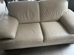 Lederen 2 zit, Huis en Inrichting, Zetels | Zetels, Ophalen, Tweepersoons, Zo goed als nieuw, Rechte bank