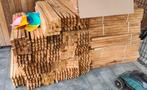 Houten piketten, palen 3x3x80cm, Doe-het-zelf en Bouw, Hout en Planken, Ophalen, Zo goed als nieuw