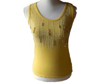 (97) - top femme t.36 jaune - miss sara - beschikbaar voor biedingen