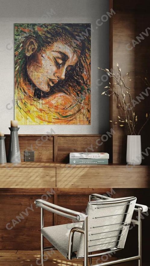 Schilderij modern mysterieuze dame Mk Art, Antiek en Kunst, Kunst | Schilderijen | Modern, Ophalen