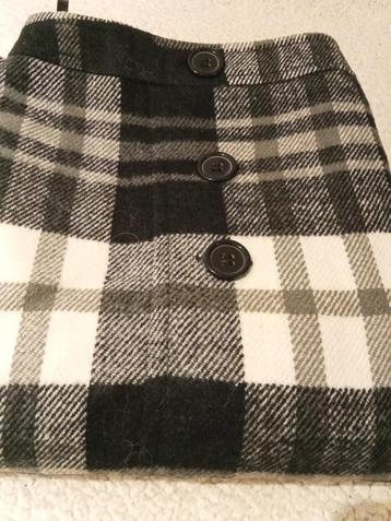 Jupe trapèze à carreaux noirs et blancs, Gris, Taille 36 (S), Comme neuf, Enlèvement