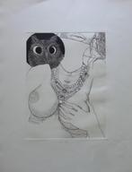 JEF VAN TUERENHOUT / EROTISCHE POSE / ZW-W ETS / 65x50cm SIG, Ophalen of Verzenden