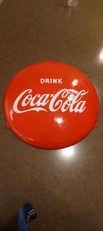 Bouton Coca Cola 40 cm « Langcat Bussum », Enlèvement ou Envoi, Utilisé, Panneau publicitaire