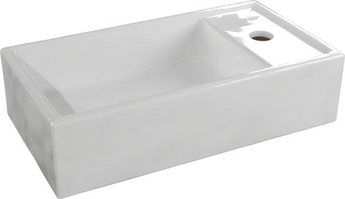 Nieuwe handwastafel van glanzend wit porselein, Doe-het-zelf en Bouw, Sanitair, Nieuw, Wastafel, Ophalen