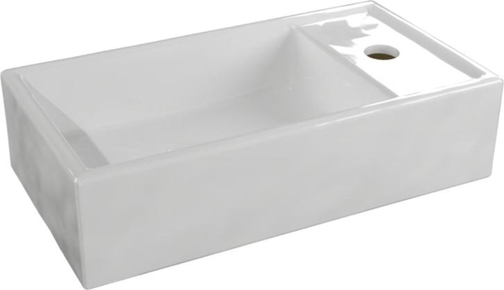 Nieuwe handwastafel van glanzend wit porselein, Doe-het-zelf en Bouw, Sanitair, Nieuw, Wastafel, Ophalen