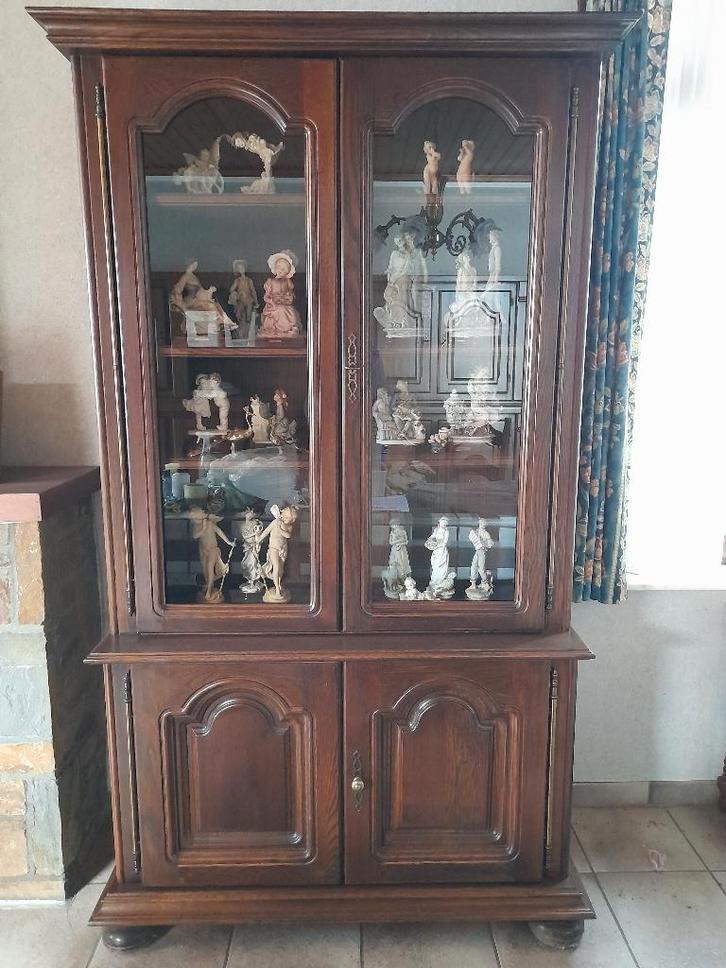 vitrinekast, Huis en Inrichting, Kasten | Vitrinekasten, Gebruikt, 200 cm of meer, 100 tot 150 cm, Met deur(en), Met plank(en)