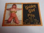bieretiket Golden girl pils, Ophalen of Verzenden, Gebruikt, Overige typen, Overige merken