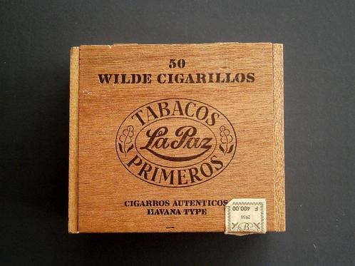 Vintage Boîte en Bois " LAPAZ " 50 Cigarillos, Collections, Boîte en métal, Utilisé, Autre, Enlèvement ou Envoi