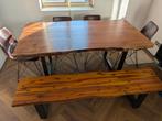 Table en bois - chaises et banc à vendre, Maison & Meubles, Tables | Tables à manger, Enlèvement