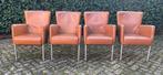 Afhalen gratis vier eetkamerstoelen, Huis en Inrichting, Ophalen, Gebruikt, Bruin, Leer