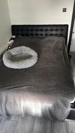 Bed twijfelaar, Huis en Inrichting, Slaapkamer | Bedden, Ophalen, Gebruikt, Twijfelaar, Zwart