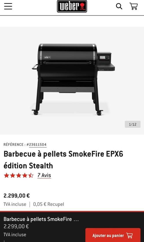 Barbecue à pellets SmokeFire EPX6 édition Stealth, Jardin & Terrasse, Barbecues à gaz, Neuf, Enlèvement