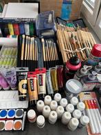 Set de tubes de peintures et pinceaux pour peinture acryliqu, Ophalen of Verzenden, Zo goed als nieuw, Acrylverf