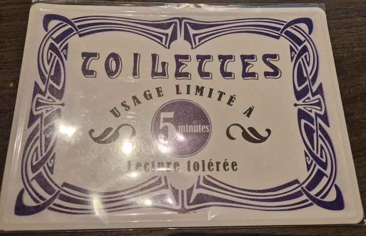 WC bord - Metalen wandbord - Retro wanddecoratie, Huis en Inrichting, Woonaccessoires | Wanddecoraties, Nieuw, Ophalen of Verzenden