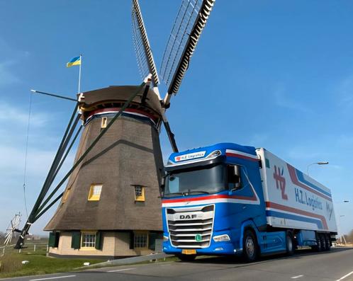 DAF XG trekker met koeloplegger "HZ Logistics - Maasdijk", Hobby en Vrije tijd, Modelauto's | 1:50, Nieuw, Tekno, Verzenden