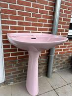 Roze porseleinen lavabo met steun, Ophalen, Gebruikt, Bad