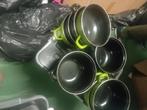 2grote mosselpotten en 4 kleintjes, Ophalen of Verzenden, Zo goed als nieuw, Inox, Kookpan of Snelkookpan