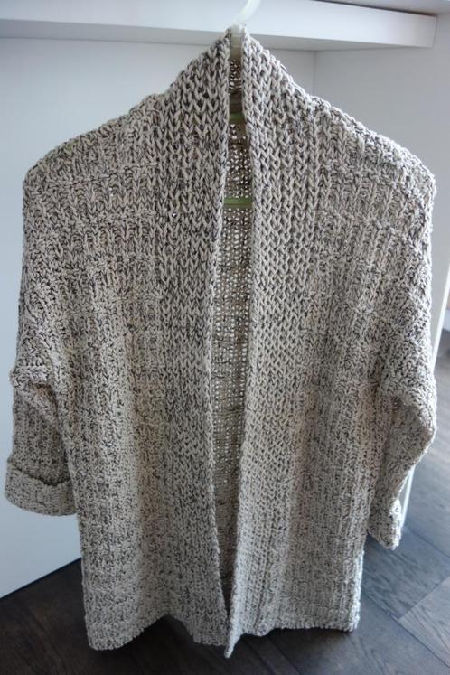 Gilet épais ouvert sable/argenté "ESPRIT" Envoi compris, Kleding | Dames, Truien en Vesten, Gedragen, Beige, Verzenden