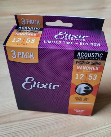 Cordes Elixir Nanoweb 12-53 (pack de 3 jeux) beschikbaar voor biedingen