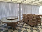 Tuinset met ronde tafel en 8 stoelen, Tuin en Terras, Ophalen, Overige materialen, Tuinset, Eettafel