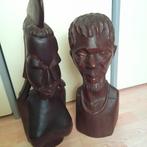 4 houten beelden  2grote en 2 kleinere, Ophalen