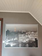 Parijs met Eiffeltoren en Seine foto, incl kader, Ophalen, Zo goed als nieuw
