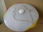 Design vintage glazen design lamp plafondlamp 47cm 1970, Huis en Inrichting, Ophalen of Verzenden, Gebruikt, Glas, Design