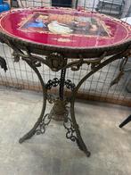 Prachtig tafeltje in brons en oude radio, Antiek en Kunst, Ophalen