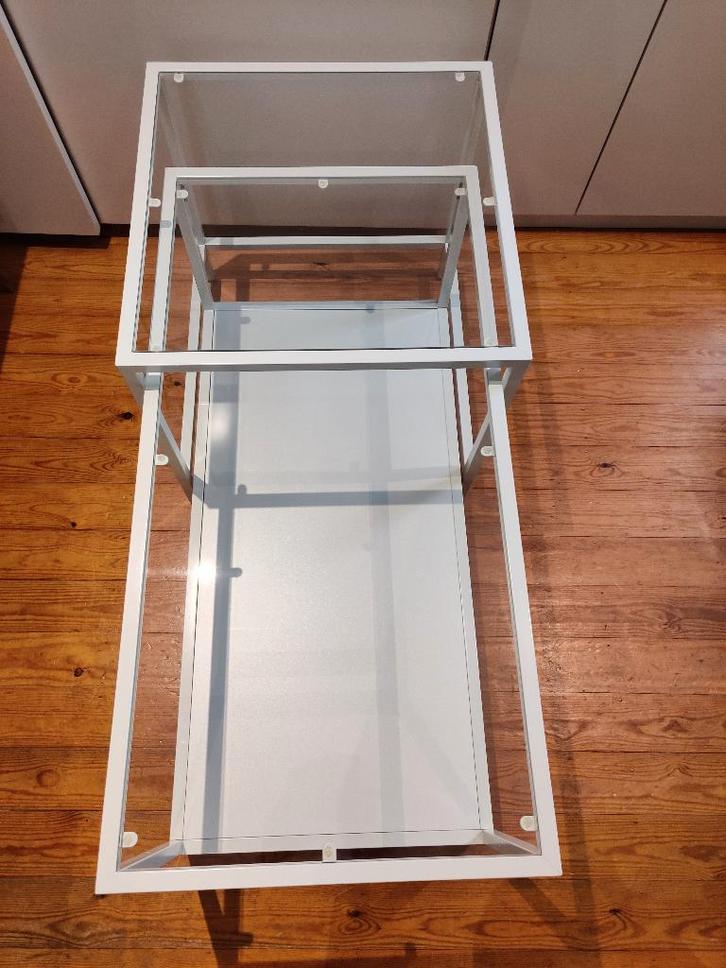 Glazen salontafel, 2 delig, Huis en Inrichting, Tafels | Salontafels, Nieuw, Ophalen