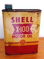 Vintage olieblik Shell X100 Motor Oil, Ophalen of Verzenden, Gebruikt, Verpakking