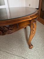 Massief eiken ronde salontafel, Huis en Inrichting, Ophalen, Zo goed als nieuw, Rond, Eikenhout