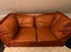 Cognac zetel leer, Huis en Inrichting, Zetels | Zetels, Gebruikt, Minder dan 75 cm, 150 tot 200 cm, Tweepersoons