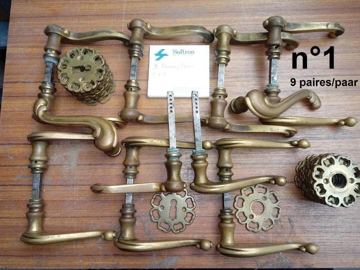 01/21 greep/deur/massief messing/deurklinken/handgreep, Doe-het-zelf en Bouw, Hang- en Sluitwerk, Gebruikt, Klink of Kruk, Koper of Messing