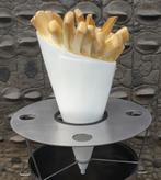 Table debout/poubelle à frites en acier inoxydable avec sac
