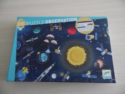 DJECO RUIMTEOBSERVATIEPUZZEL VAN 200 STUKJES, Kinderen en Baby's, Speelgoed | Kinderpuzzels, Zo goed als nieuw, 6 jaar of ouder