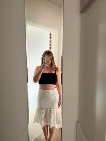 Belle jupe d'été, Taille 36 (S), Blanc, Sous le genou, Envoi
