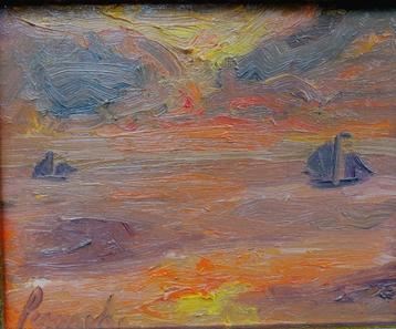 Constant Permeke '' Avond op zee '' olieverfpaneel beschikbaar voor biedingen