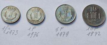 4 Luxemburgse Franken uit 1972 - 1978 beschikbaar voor biedingen
