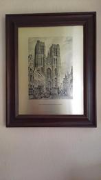 Kader. Kerk in Brussel., Antiek en Kunst, Kunst | Tekeningen en Fotografie, Ophalen