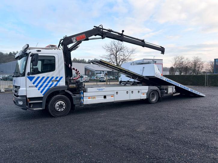 Takelwagen met kraan en schuifplateau, Autos, Camions, Particulier, Mercedes-Benz, Diesel, Euro 3, 2 portes, Boîte manuelle, Blanc