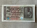 Duits bankbiljet bankbriefje van 20 Reichsmark - 1939 - wo2, Postzegels en Munten, Ophalen of Verzenden, Duitsland, Los biljet