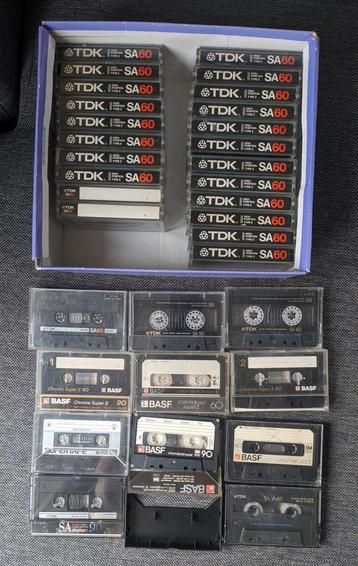 32 cassettes audio TDK et BASF type II, CD & DVD, Cassettes audio, Enlèvement ou Envoi, Utilisé