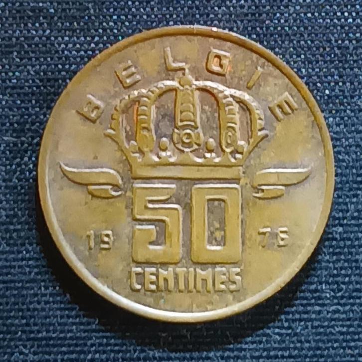 50 cent 1976 VL (gesloten 'G') - Boudewijn I, Postzegels en Munten, Munten | België, Losse munt, Verzenden