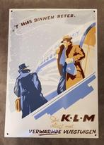 KLM verwarmde vliegtuigen emaillen bord andere retro borden, Reclamebord, Ophalen of Verzenden, Zo goed als nieuw