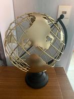 Metalen wereldbol, Huis en Inrichting, Woonaccessoires | Wereldbollen, Ophalen of Verzenden, Zo goed als nieuw