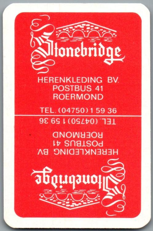 speelkaart - LK12973 - Stonebridge, herenkleding, Verzamelen, Speelkaarten, Jokers en Kwartetten, Zo goed als nieuw, Speelkaart(en)