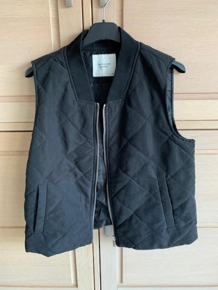 bodywarmer - zwart en bruin -  maat XS, Kleding | Dames, Bodywarmers, Gedragen, Maat 34 (XS) of kleiner, Zwart, Ophalen of Verzenden