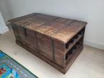 Antieke doorwinterde houten koffer met mooi patina, Ophalen, Zo goed als nieuw