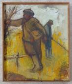ADAMS / FORELLENVISSERS / OLIEVERF DOEK / 72x62cm KADER SIG, Antiek en Kunst, Kunst | Schilderijen | Modern, Ophalen