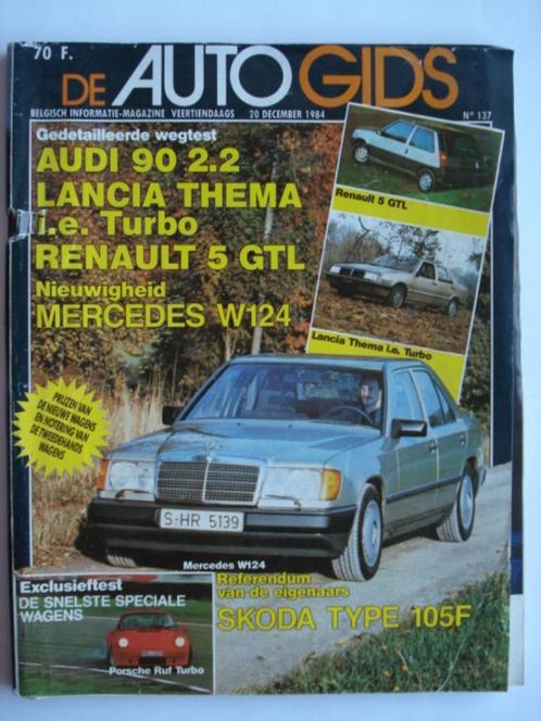 AutoGids 137 Skoda 105 Renault 5 Lancia Thema Audi 90 W124, Boeken, Auto's | Folders en Tijdschriften, Gelezen, Algemeen, Verzenden